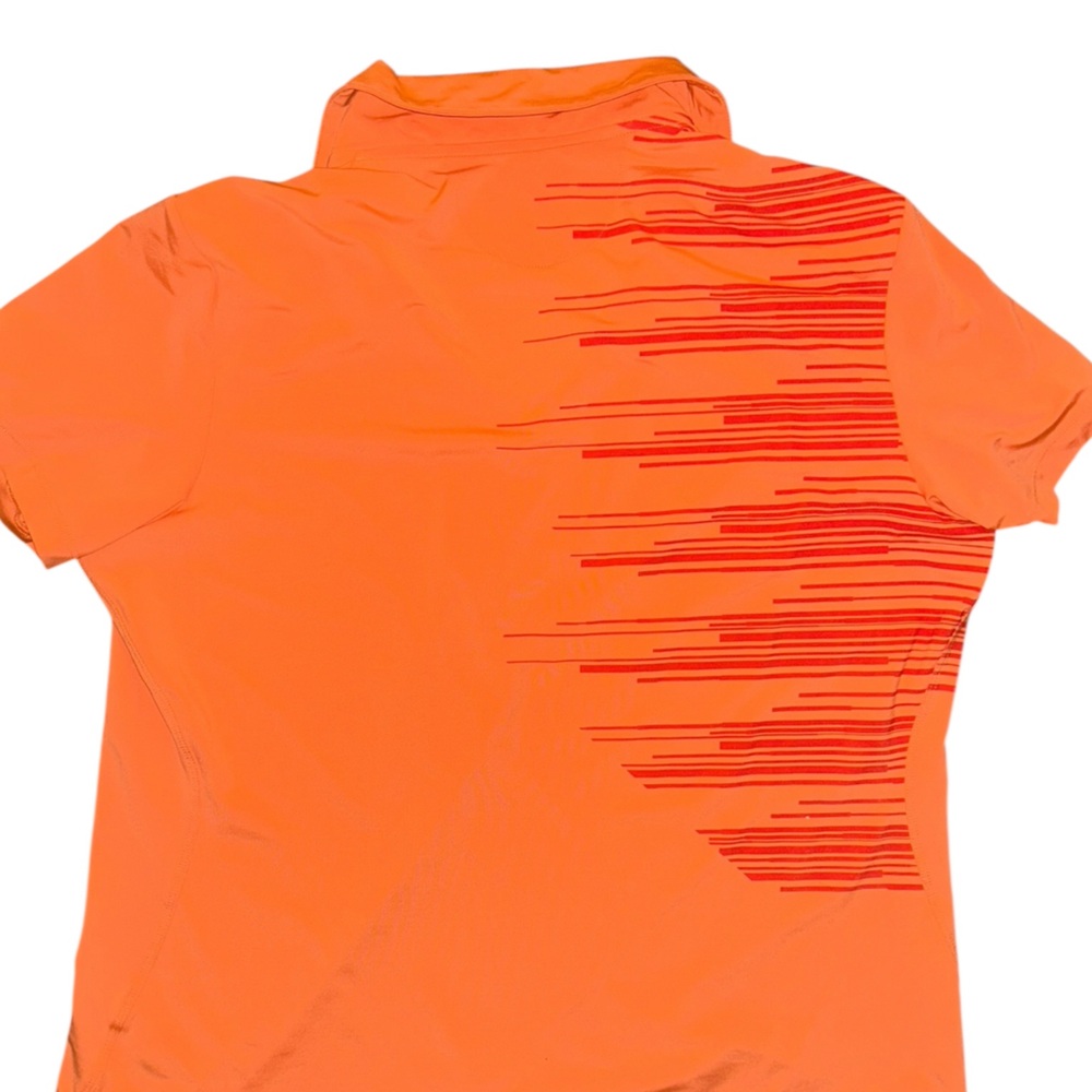 Under Armour Womens XL Loose heatgear Orange Coral collar Short Sleeve Top - Picture 5 of 9